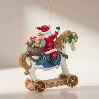 Papá noel con adorno de caballo