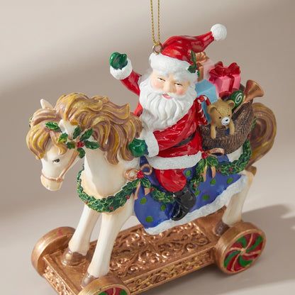 Papá noel con adorno de caballo