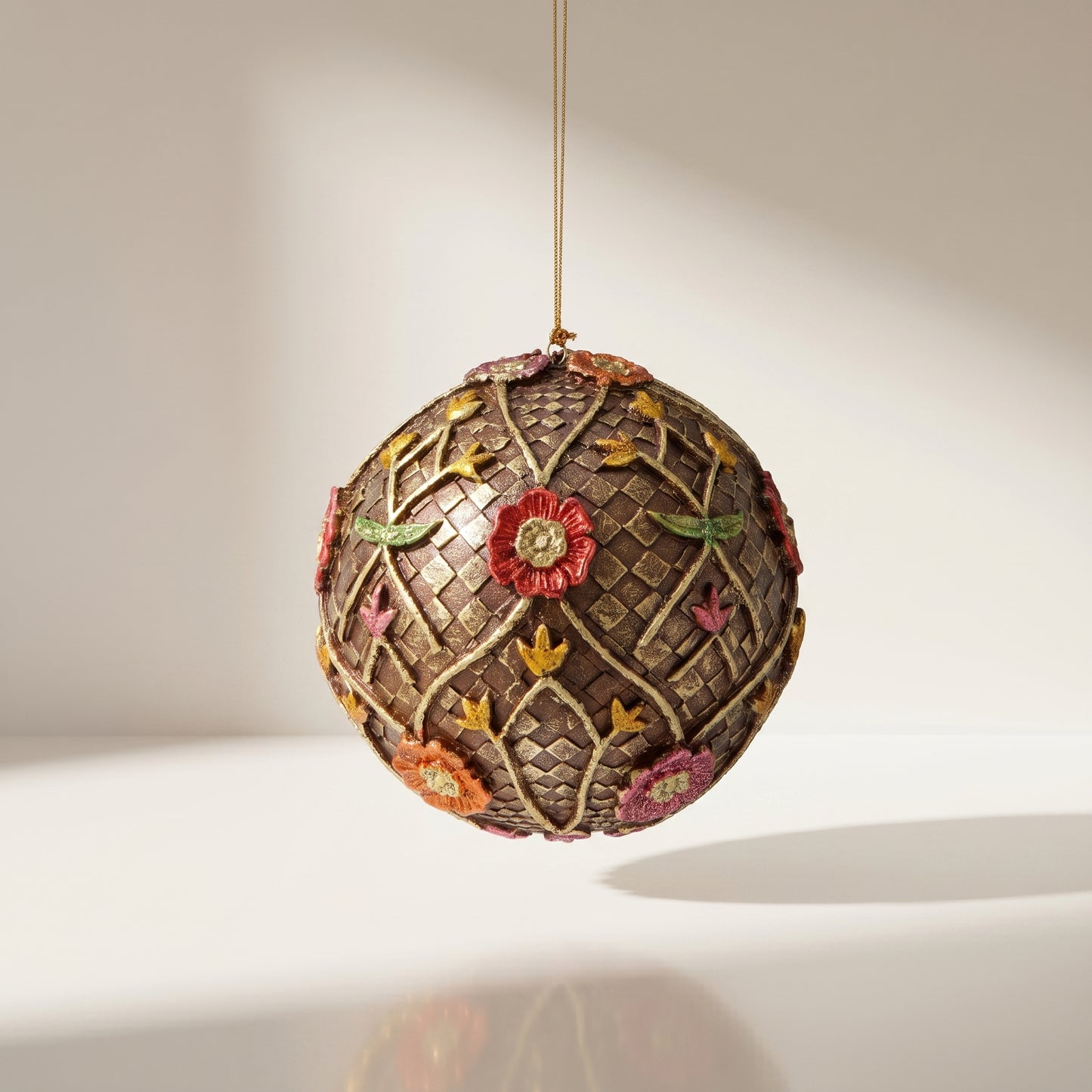 Esfera de resina con flores de mosela