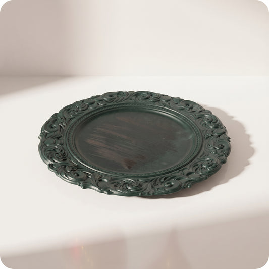 Plato decorativo de plastico duro verde