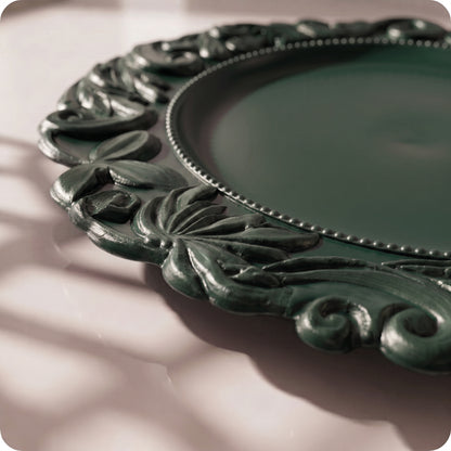 Plato decorativo de plastico duro verde