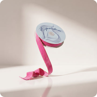 Liston de terciopelo rosa elegante liso delgado