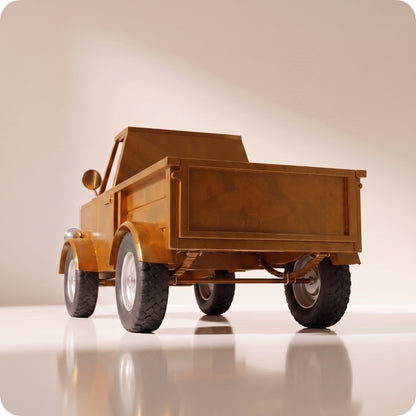 Base para árbol tipo truck de 4 llantas gigante dorado