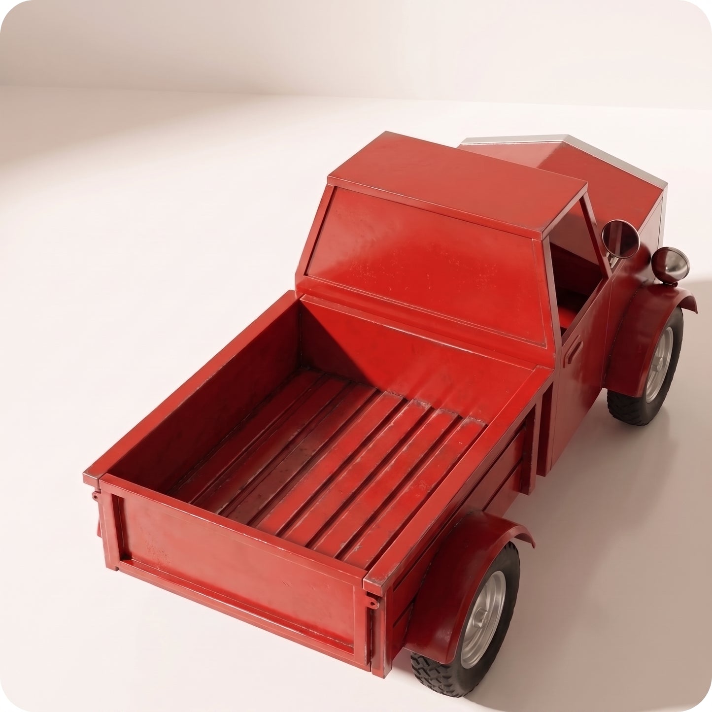 Base para árbol tipo truck de 4 llantas grande rojo