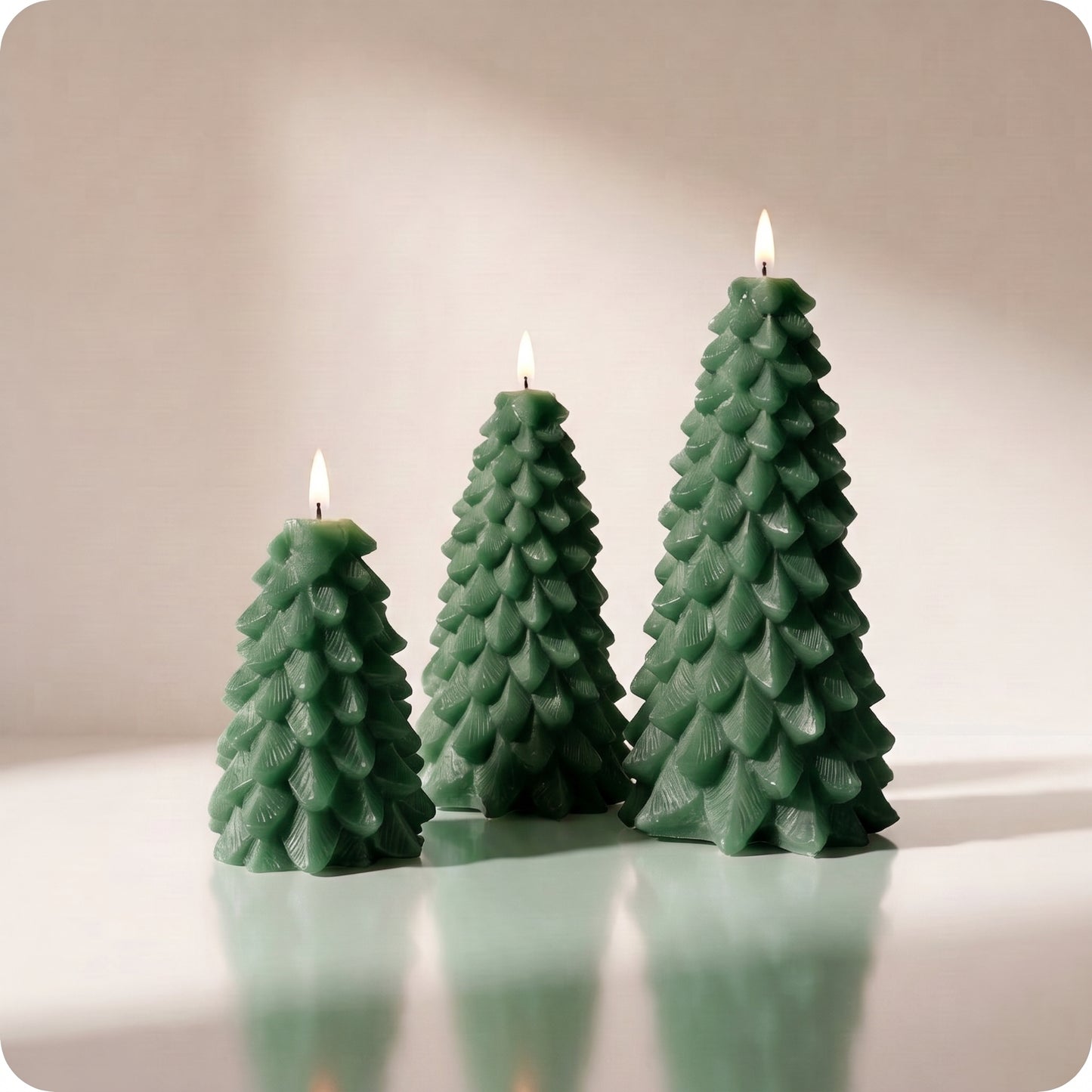 Vela aromatizantes tipo árbol con luz led verde