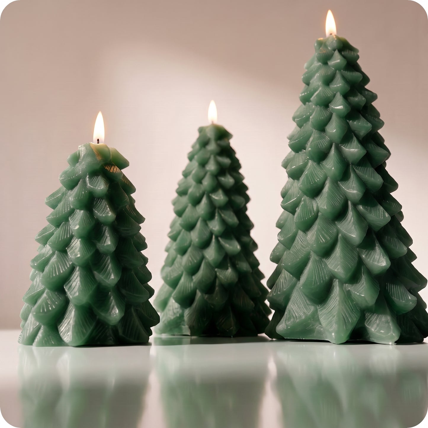 Vela aromatizantes tipo árbol con luz led verde
