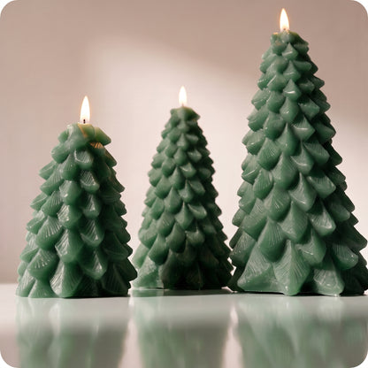Vela aromatizantes tipo árbol con luz led verde