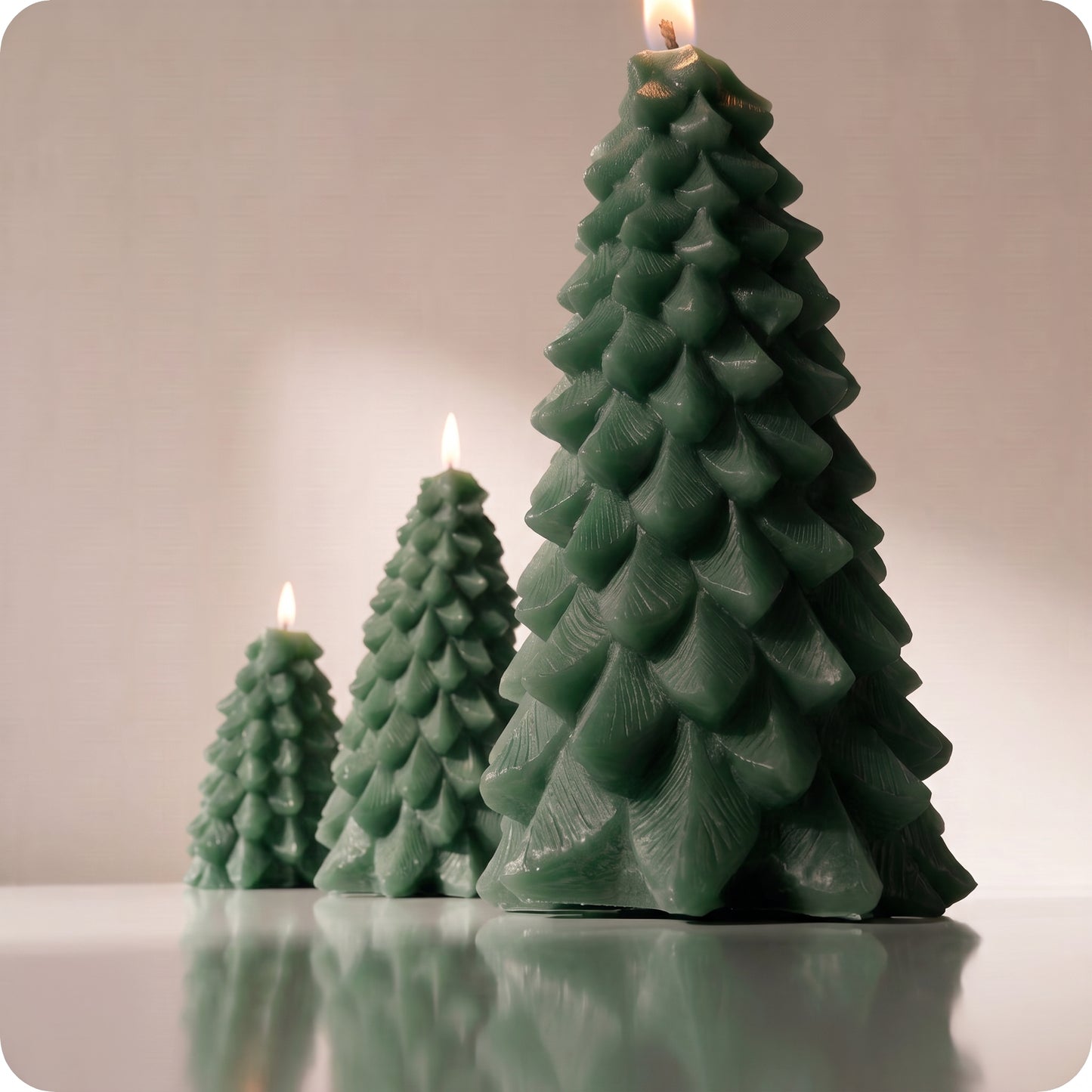 Vela aromatizantes tipo árbol con luz led verde
