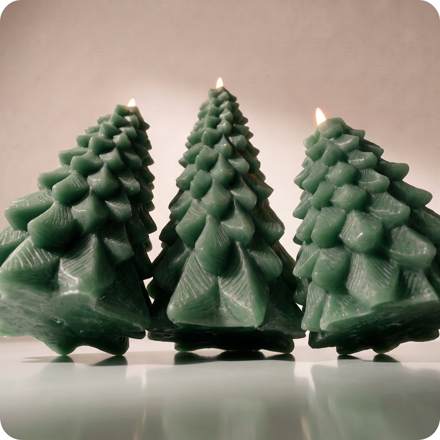 Vela aromatizantes tipo árbol con luz led verde