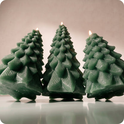Vela aromatizantes tipo árbol con luz led verde