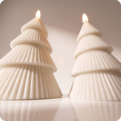 Vela aromatizantes tipo árbol cono con luz led blanca
