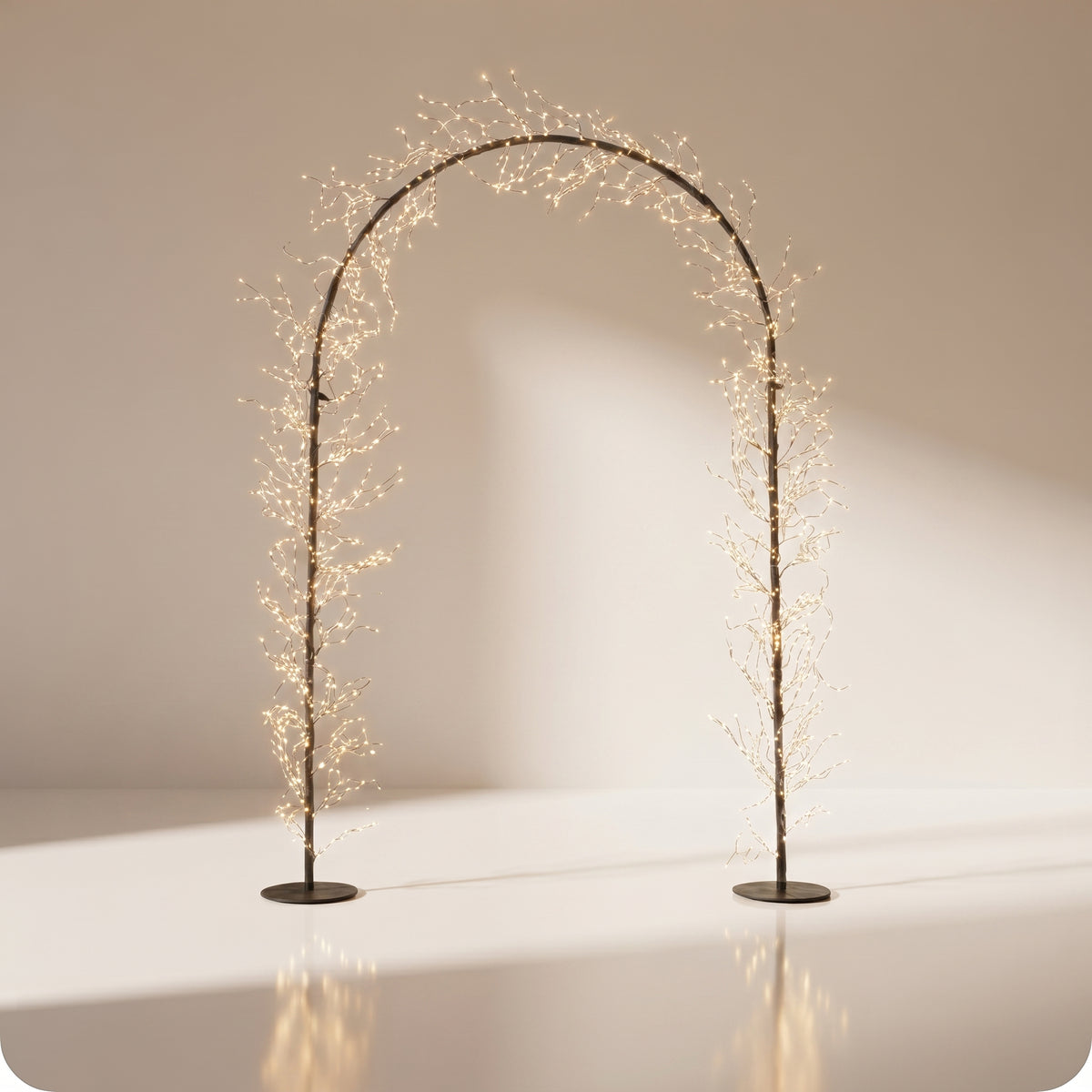 Arco de luz de 2500 luces LED blanco cálido