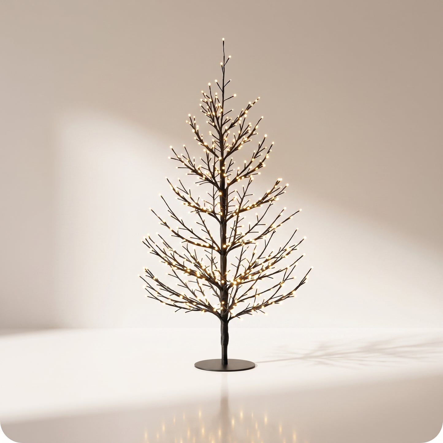 Árbol negro de puntos negro con luz calida 120 cm