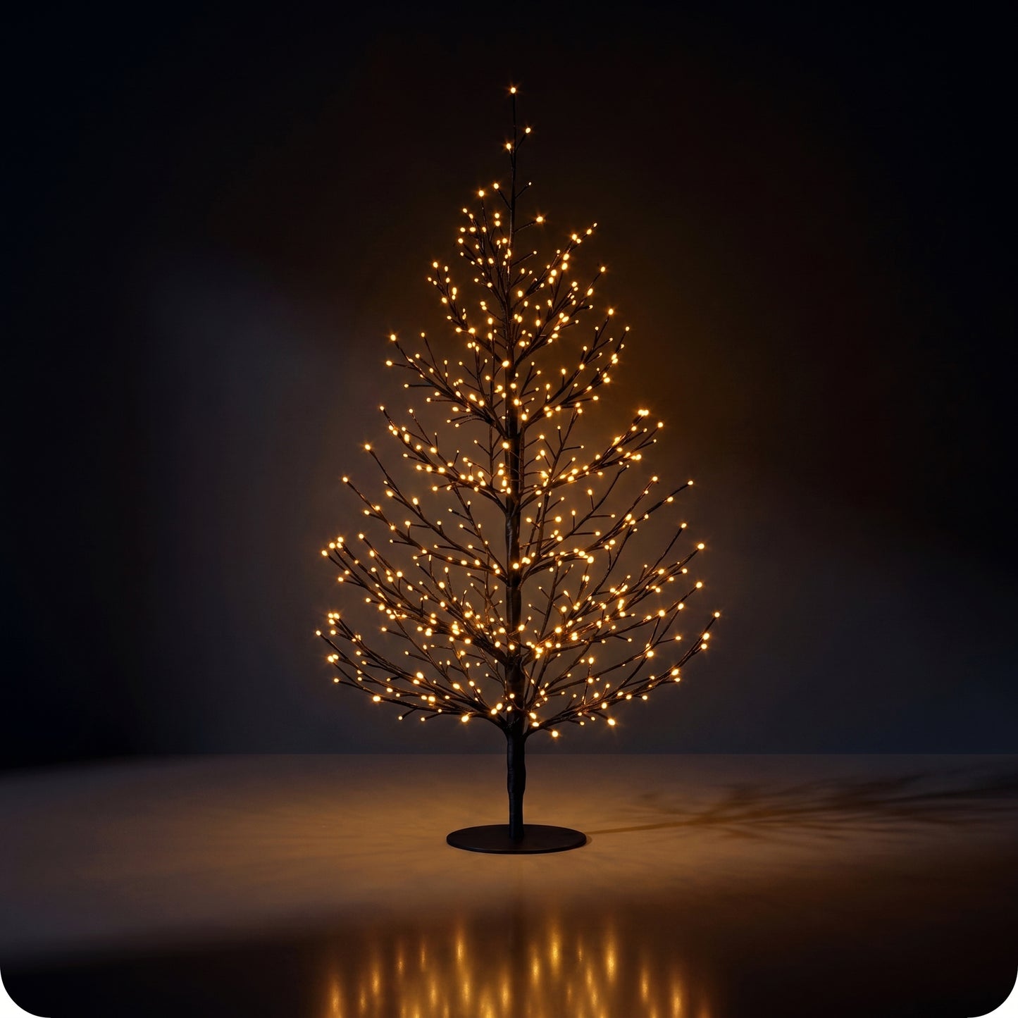 Árbol negro de puntos negro con luz calida 120 cm
