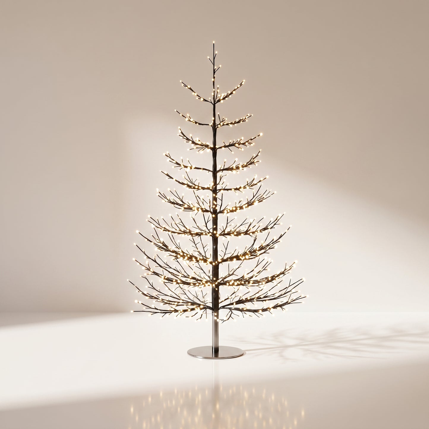 Árbol negro de puntos negro con luz calida 150 cm