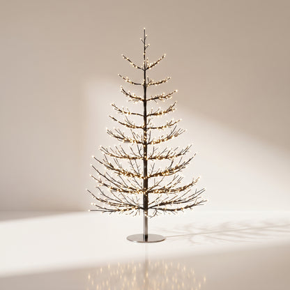 Árbol negro de puntos negro con luz calida 150 cm