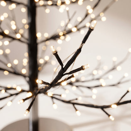 Árbol negro de puntos negro con luz calida 150 cm