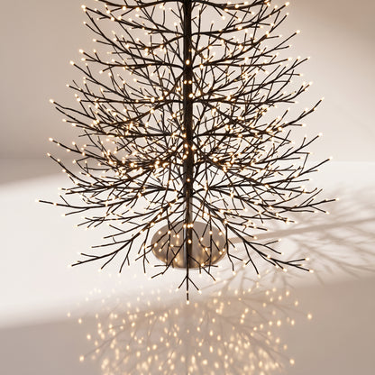 Árbol negro de puntos negro con luz calida 150 cm