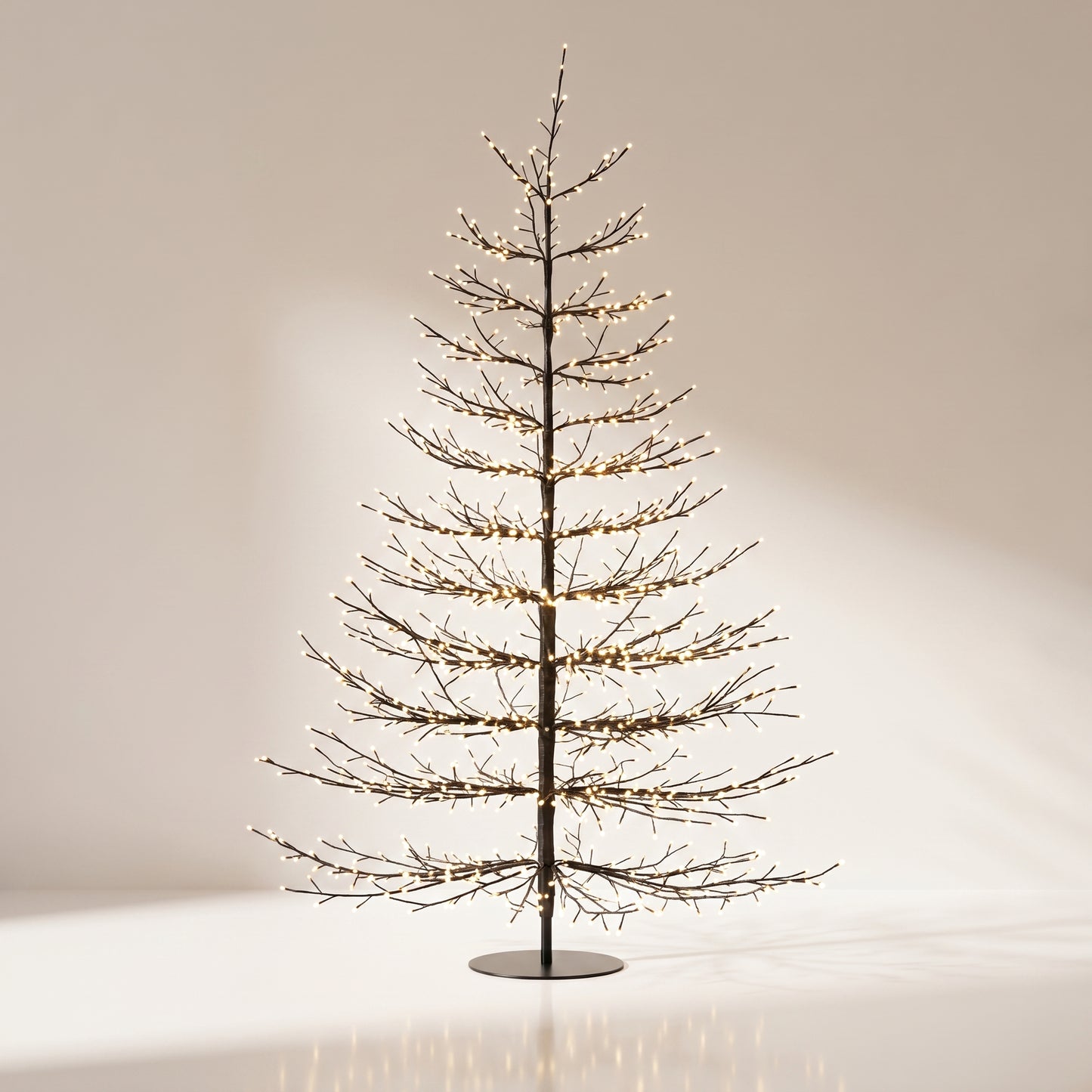 Árbol negro de puntos negro con luz calida 180 cm