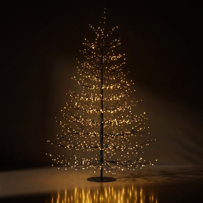Árbol negro de puntos negro con luz calida 180 cm