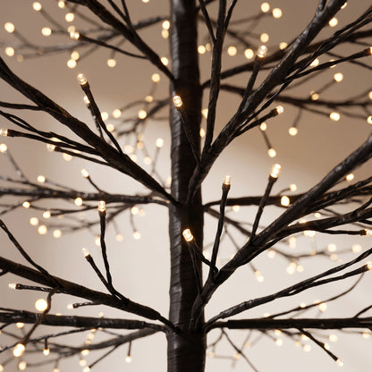 Árbol negro de puntos negro con luz calida 180 cm