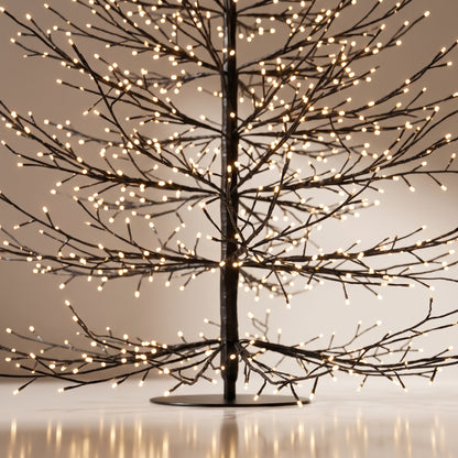 Árbol negro de puntos negro con luz calida 180 cm