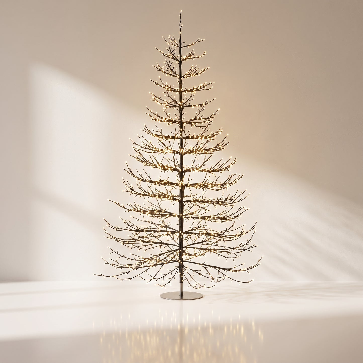 Árbol negro de puntos negro con luz calida 210 cm