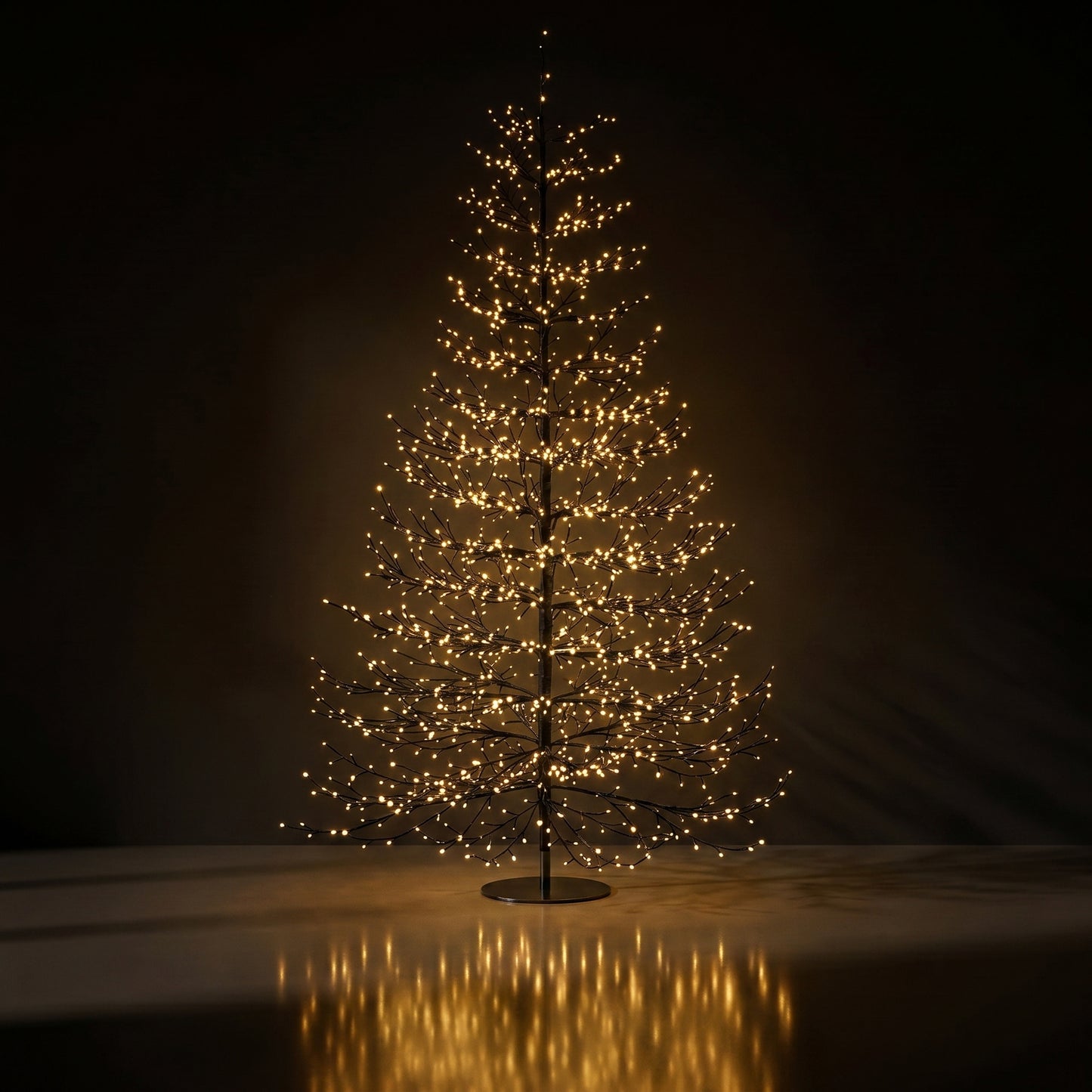 Árbol negro de puntos negro con luz calida 210 cm
