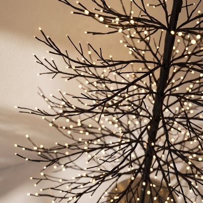 Árbol negro de puntos negro con luz calida 210 cm