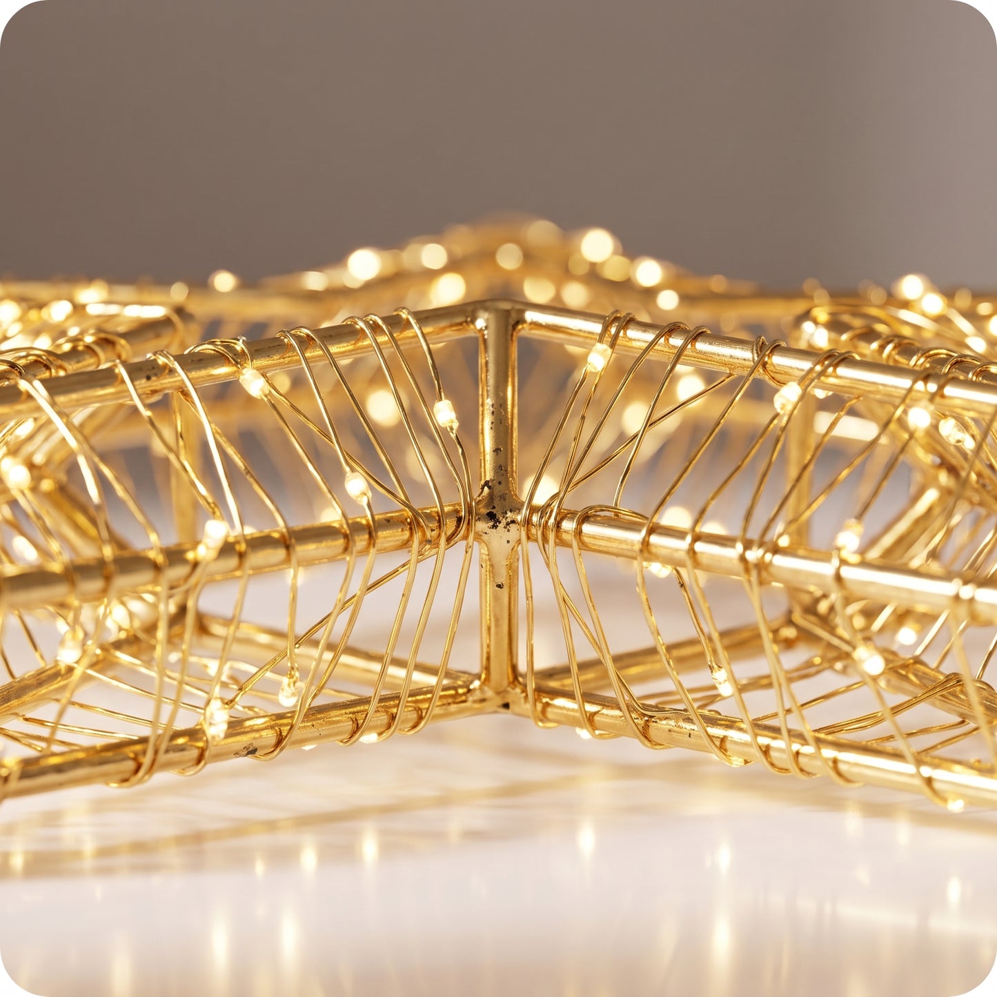 Estrella metalica con luz led calida